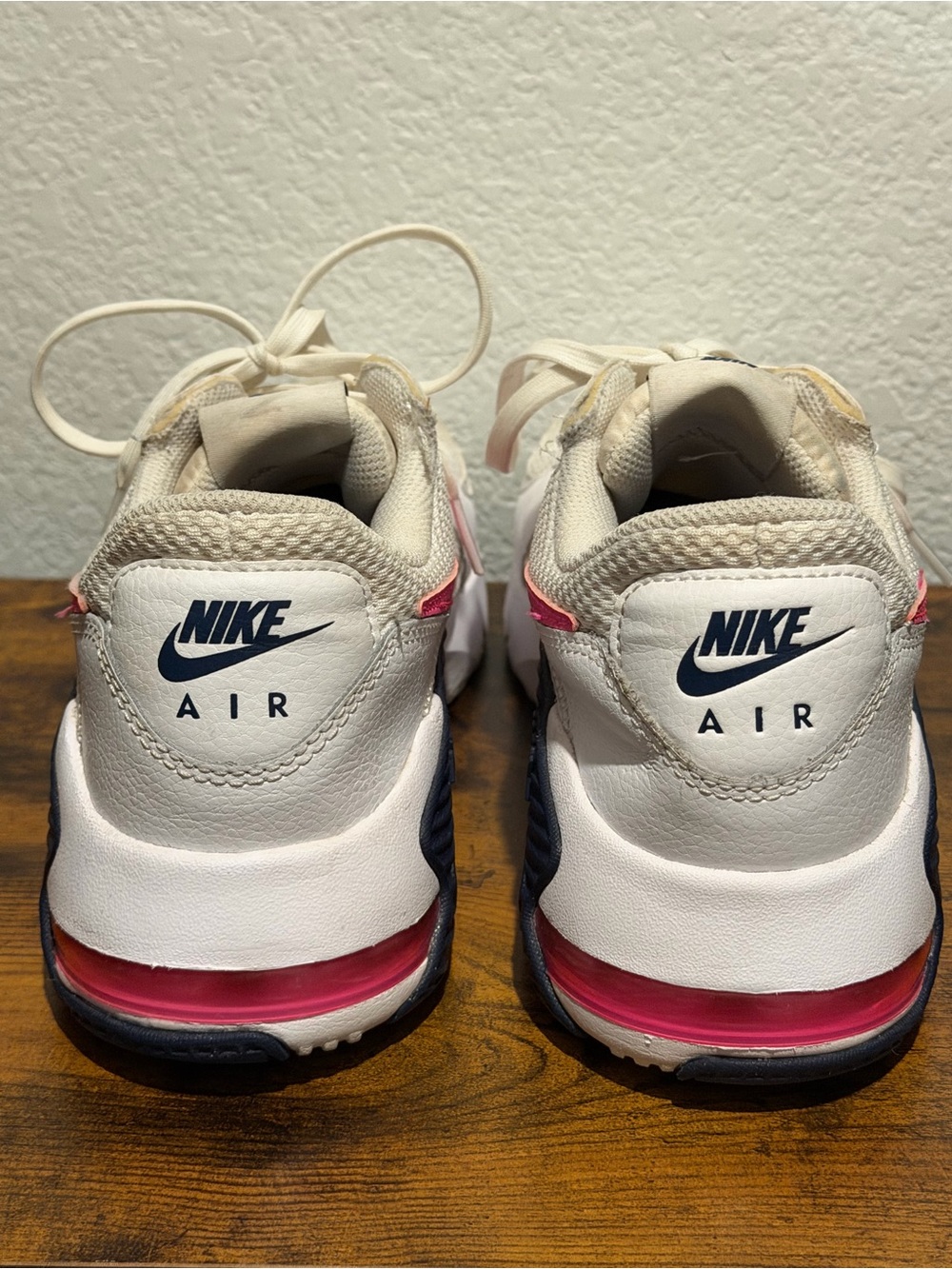 Nike Women’s Air Max Sneaker - White with Pink Swoosh - Picture 3 of 6